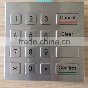 High Quality Stainless Steel Bank 4x4 Matrix 16 Keys Access Control Keypad thumbnail-3