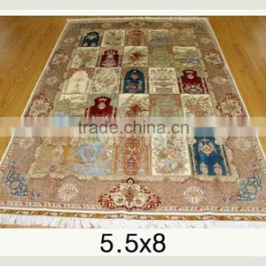 Wholesale Mosque Carpet Handmade Persian Silk Rug Persian Handmade Silk Carpets for Home Hotel Villa thumbnail-1