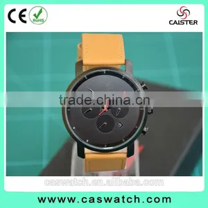 Luxury Stainless Steel Chronograph Men's Watch, Fancy High Quality Leather Watch, Japan Movement Water Resistant Watch thumbnail-1