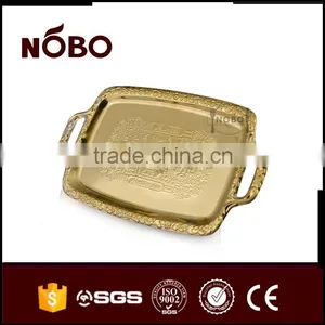 S/S 410 Gold Color Plate With Double Handle thumbnail-6