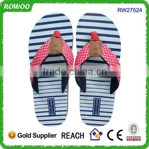 China Dot Print Textile Wholesale Flip Flop 2016 Women Sandals thumbnail-3