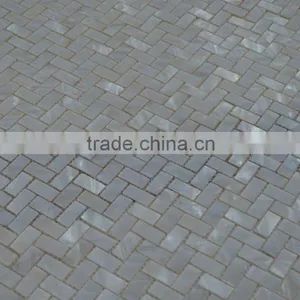 Herringbone Pattern Convex Freshwater Shell Mosaic With Joints thumbnail-2