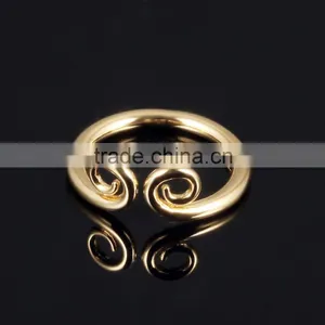 2016 Latest Elegant Simple Design Gold Rings Without Stones Hoop Ring thumbnail-2