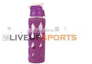 Glass Water Bottle,glass Water Bottle With Silicone Sleeves,glass Water Bottle With Screw-on Lid thumbnail-1