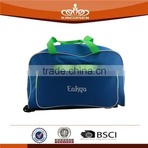 Solid Blue 600D Trolley Travle Bag thumbnail-1
