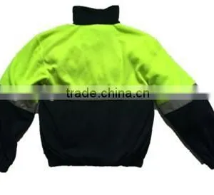 Bi-color Polar Fleece Coats With Reflective Tape thumbnail-2