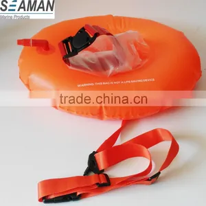 6p PVC Light and Visible Inflatable Swim Buoy Donut With Separate Clear Dry Bag for Open Water Swimmers thumbnail-1
