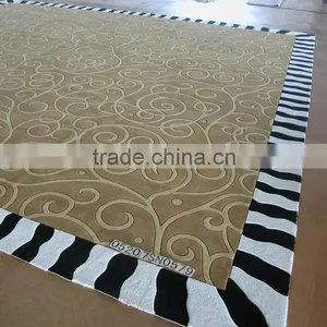 Hotel Decoration Hand Tufted Rug With Leaf Pattern Hand Made Carpet thumbnail-5