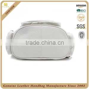 Guangzhou Fiedle Leather Bag Manufacturer OEM Durable Real Natural Leather Backpack With Multi Pockets thumbnail-5