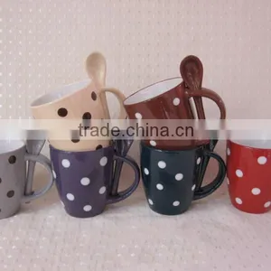 11oz High Quality Ceramice Coffee Mug With Spoon Keylink thumbnail-1