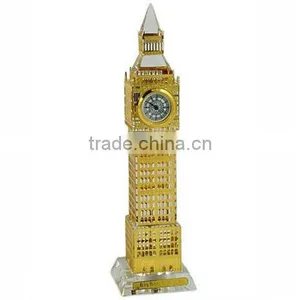 Noble 3d Laser Metal Covered Surface Crystal Big Ben Model With Clock for Tourist Souvenir thumbnail-1