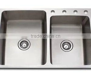 TOP MOUNT SERIES STAINLESS STEEL SINK DOUBLE BOWL thumbnail-1