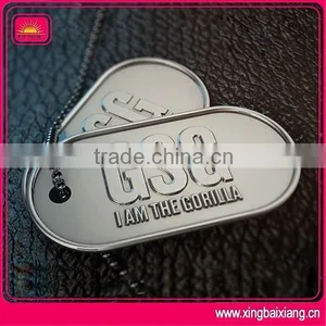 Metal Zinc Alloy Printed Logo Military Dog Tags With Ball Chain thumbnail-4