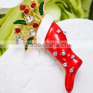 Pair Of Santa's Red Boots X'mas Brooch thumbnail-2