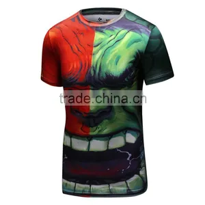 China Wholesale Product Angry Green Lantern 3d Printed Custom Shirt Marvel Super Hero Compression Shirt Factory Directly thumbnail-1