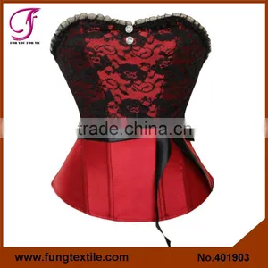 401901 Woman Satin Sexy Lace Wedding Shaper White Bridal Corset With Belt thumbnail-3