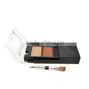 Hot Sale 3 Color Eye Brow Kit Eyebrow Powder And Eyeliner Palette With Eyebrow Brush thumbnail-2