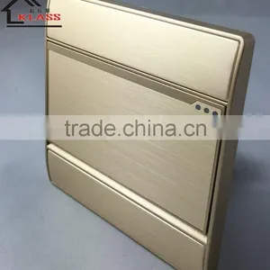 High Quality uk Style Brushed Aluminum Golden Switch and Socket thumbnail-4
