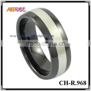 Fashion Resin Inlaid Ceramic Finger Ring for Men thumbnail-1