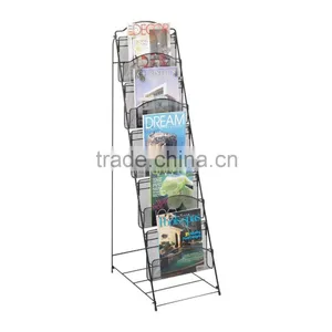 Customized 5-Tier Metal Wire Magazine Shelf, Magazine Display Rack thumbnail-1