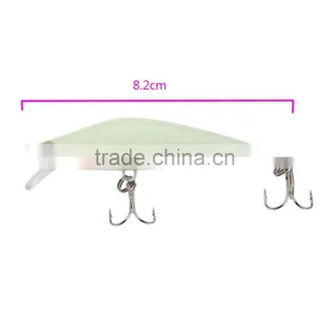 3D Luminous Night Bait Minnow Lure Hard Bait Lure Fish Hook 82mm 8g Artificial Fishing Tackle Accessory With Two Triangle Hooks thumbnail-4