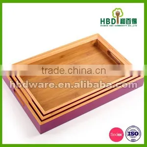 High Quality Wood Bamboo Food Serving Tray for Hotel thumbnail-2