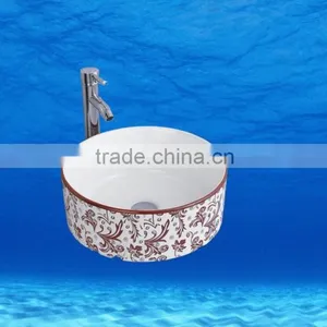Fasion Colour Bathroom Design Professional Porcelain Wash Basins Above Washing Machine thumbnail-2