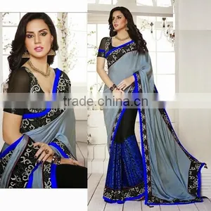 MULTI COLOUR GEORGETTE SAREE thumbnail-3