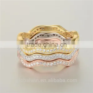 Fashion Jewelry Silver 925 Handmade Gold Plated Ring With Clear Zircon thumbnail-2