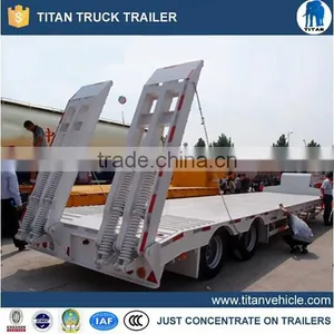 New Extendable Hydraulic Ramp 3 Axles Lowboy Trailer 100ton for Sale thumbnail-1