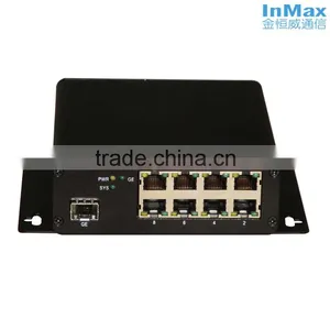 PoE Network Switch, 8+1G Din Rail 8 Ports Industrial PoE Switch 48V From InMax P309A thumbnail-1