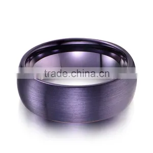 Purple Plating Tungsten Engament Wedding Ring for Men Domed thumbnail-3
