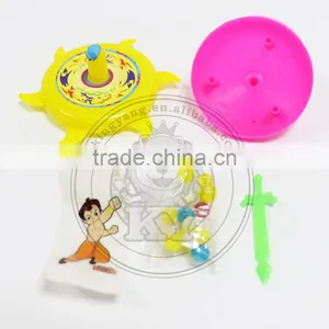Plastic Spinning Top Candy Toy With Tattoo And Toy thumbnail-5