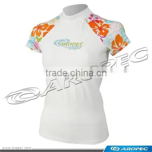 Honey Hibiscus Lady Lycra Short Sleeve Rash Guard thumbnail-1