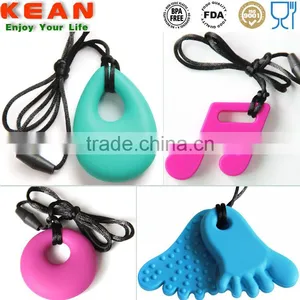 China Teether Soft on Babies Gums BPA Free Teething Pendant Necklace thumbnail-1