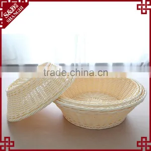 Hot Sale Plastic Rattan Baskets for Supermarket Display Shelves thumbnail-5