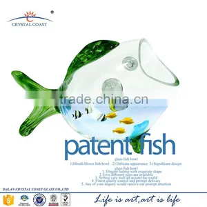 Hand Blown Clear Large Fish Shaped Glass Fish Bowl thumbnail-1