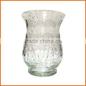 Hot Sale High Quality Clear Crackle Glass Hurricane Candle Holder thumbnail-1