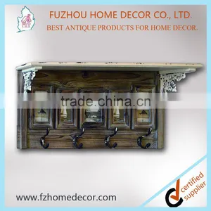 2016 Classical Antique Wooden Wall Shelf With Hooks and Frames thumbnail-1