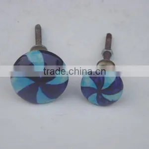 Spiral Pattern Ceramic Knob Hand Painted Available in Other Colour and Patterns thumbnail-1