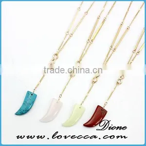Dubai Gold Necklace Fashion Gold Long Chain Gemstone Necklace thumbnail-1