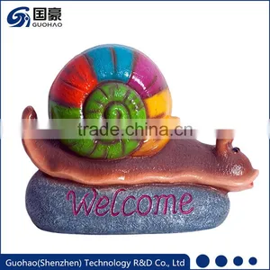 Attractive Colorful Welcome Snail Garden Sign Statue thumbnail-1