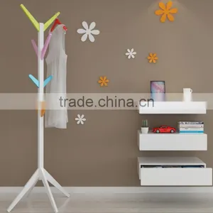 2016 New Design MDF Wood Tree Clothes Display Rack Clothes and Hat Hanger Stand DIY Clothes Hanging Hook thumbnail-5
