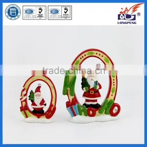Ceramic Christmas Santa Tealight Candle Holders Bulk Christmas Decorated Candle Holders thumbnail-1