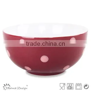 Solid Glaze Ceramics Cereal Bowl With Dot thumbnail-3