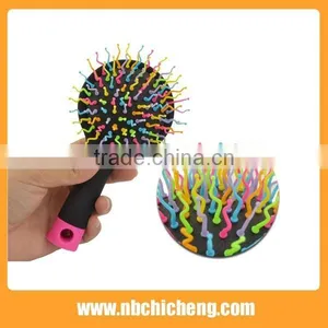 New Rainbow Magic Hair Comb Curl Straight Massage Comb Brush Mirror Styling Tools thumbnail-3