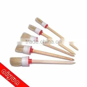 5pcs Round Paint Brush Set Pig Hair Bristles Wooden Handle R2 thumbnail-1