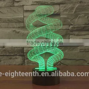 2016 Best Seller Lovely Amazing Visual Illusion Light Touch Panel 3D Lamp for Christmas Decoration thumbnail-2