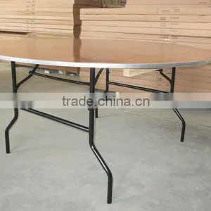 Plywood ALU Edge Banquet Folding Round Dining Table With USA Leg thumbnail-1