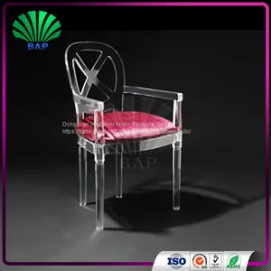 Mid Century Modern Furniture Lucite Antique Armrest Chair Living Room Chair With Clear Acrylic Chair Legs thumbnail-2
